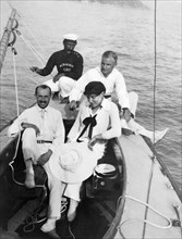 on sailing boat, 1910