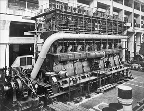 engine room, saturnia motorship, 1920-1930