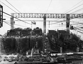 italy, liguria, genova, dockyard, 1946