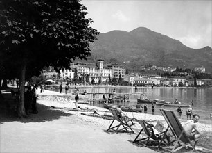 gardone riviera, savoy palace hotel beach, années 1920-1930
