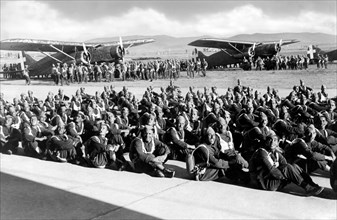 guerre, armée de l'air, parachutistes avant le vol, 1942