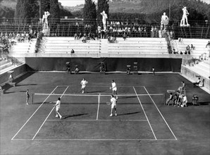 rome, championnats de tennis italiens, couple sirola-pietrangeli, 1955