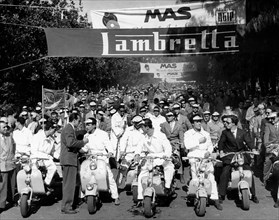 rallye de scooters lambretta, 1950