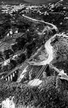 construction d'une route, tronçon cava dei tirreni sur l'autoroute pompei-salerno, 1960
