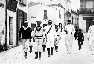 marine, groupe de marins, 1900