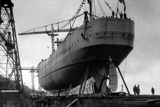 le navire-école a. vespucci avant son lancement, 1931