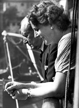 guglielmo marconi avec sa seconde épouse Maria Cristina Bezzi-Scali, 1936
