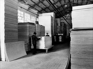 entrepôt avec panneaux en peuplier, 1950
