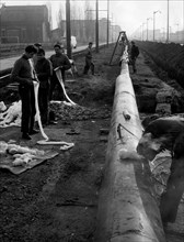 pose de tuyaux de méthane, 1956