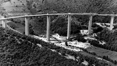 autoroute salerno-reggio, viaduc torrente lontrano, 1968