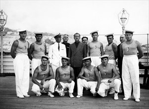 équipage du paquebot transatlantique conte di savoia, 1930