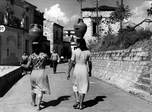 porteurs d'eau à palinuro, 1950