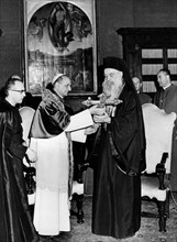 service du vatican, le pape paul VI rencontre le patriarche de constantinople à atenagora, 1964