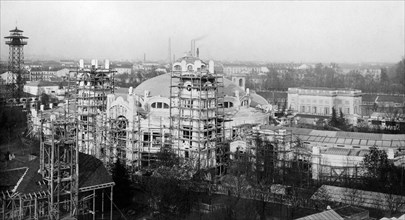 milan, parc des expositions en construction, 1906