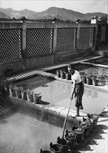 italie, veneto, abano terme, bains de boue à abano terme, 1930