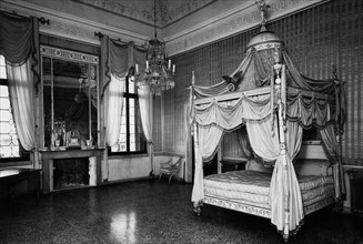 italie, veneto, stra, chambre de napoleon dans la villa pisani, 1954