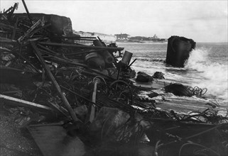 italie, sicile, tremblement de terre à messine, matériel provenant d'un établissement situé à 300 mètres de la mer, 1908