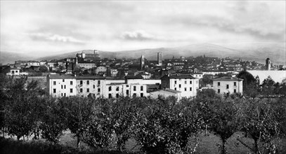 italie, toscane, vue d'arezzo depuis la vieille cathédrale, 1910 1920