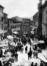italie, toscane, santa fiora, procession des troncs du 3 mai 1920 1930