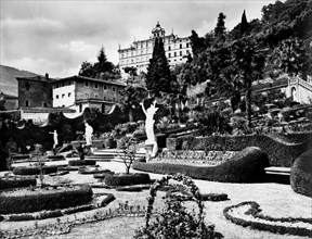 italie, toscane, pistoia, collodi, vue du jardin de la villa garzoni, 1910 1920