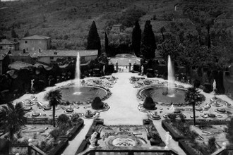 italie, toscane, collodi, vue du jardin de la villa garzoni, 1910 1920