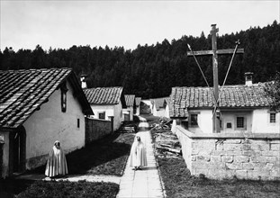 italie, toscane, camaldoli, vue des cellules du saint ermitage, 1910 1920