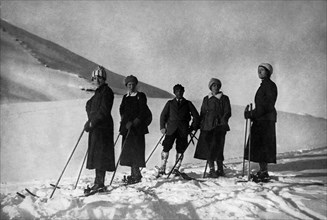 italie, lombardie, excursion au glacier des veaux, 1921