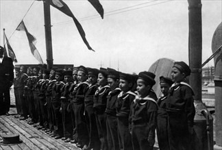 italie, sardaigne, petits marins de Cagliari, 1921