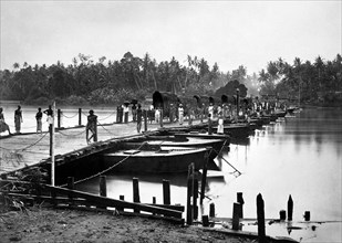 asie, sri lanka, pont de bateau cinghalais, 1910