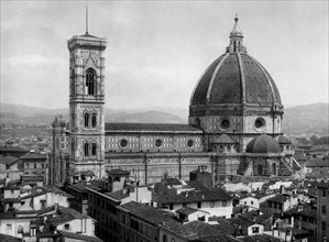 toscana, florence, vue de la cathédrale depuis l'église d'orsanmichele, 1900 1910