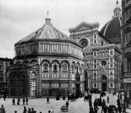 toscana, florence, vue de la cathédrale depuis la via dell'arcivescovado, 1900 1910