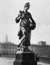 toscana, florence, statue de la source par pietro francavilla sur le pont santa trinità, 1900 1910