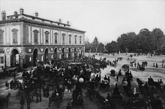toscane, florence, parc des cascines, concert musical sur la place du roi, 1900 1910