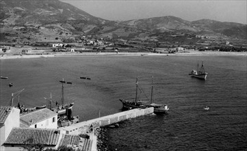 toscane, marina di campo, vue du port, 1920 1930