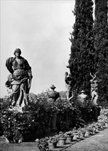 toscane, fiesole, vue du jardin de la villa palmieri, 1910 1920