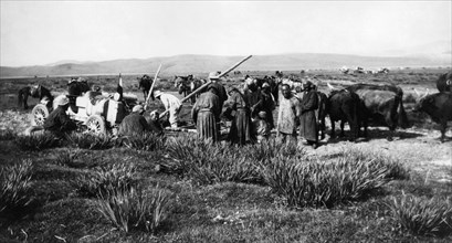 mongolie du nord, raid pekin-paris, l'itala coulé dans le fando entre urga et kiakhta, 1907