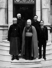 asie, chine, l'évêque gaspais de hsinking quitte l'audience impériale, 1914