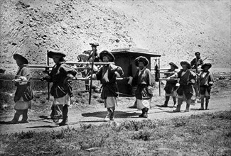 asie, chine, porteurs tibétains, 1920 1930
