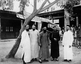 asie, chine, groupe de missionnaires allemands dans le sud du shansi, 1920 1930
