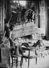 italie, venise, venise, dommages causés par l'effondrement du clocher, 1902