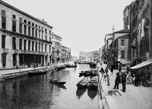 italie, veneto, venise, canal royal depuis le pont spire, 1910 1920