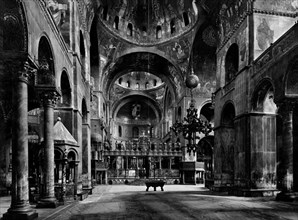 italie, veneto, venise, intérieur de la basilique de san marco, 1920 1930
