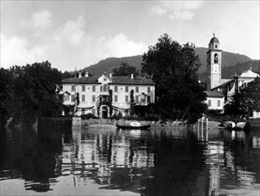 italie, lombardie, lac como, villa trotti et san giovanni à bellagio, 1910 1920