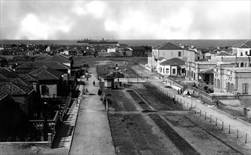 medio oriente, tel-aviv, il boulevard rotshild verso il mare, 1910
