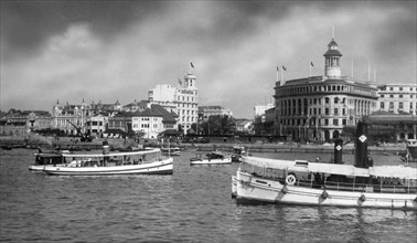 malaisie, singapour vue du port, 1920 1930
