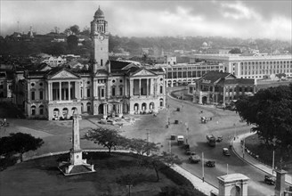 malaisie, singapour, l'hôtel de ville et le bâtiment de la poste, 1920 1930