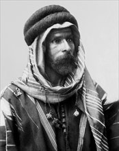 siria, ritratto di beduino di palmyre, 1900 1910
