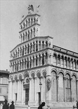 toscane, lucca, façade de l'église de san michele, 1900