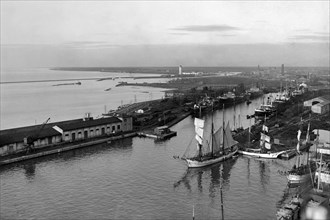 eurpoa, italia, toscana, livorno, veduta del porto nuovo, 1920 1930