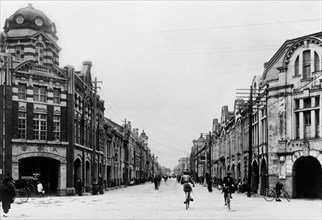 japon, sakaemachi-dori la rue principale de taihoku, aujourd'hui taipei, jusqu'en 1945 japonais, 1910 1920